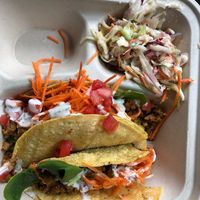 Delicious Vegan Chipotle Seitan Tacos - to go at The Wild Cow in Nashville