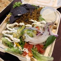 Taco salad with added chipotle chorizo and avocado  at The Wild Cow in Nashville