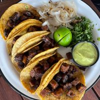 Tacos de seitan  at Goji in Saltillo