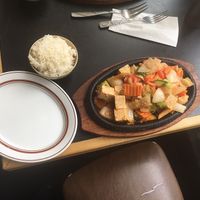 Tofu dish at Shin-La Restaurant & Sushi Bar in Brattleboro