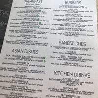 Menu at The Big Easy in Koh Rong