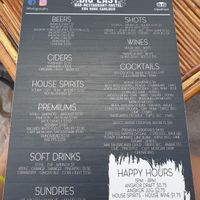 Drinks menu at The Big Easy in Koh Rong
