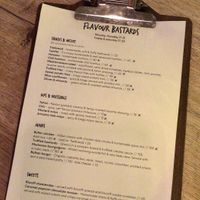 Dinner menu  at Flavour Bastards in Copenhagen