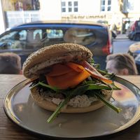 Smoked Iox & cream cheese bagel at Flavour Bastards in Copenhagen