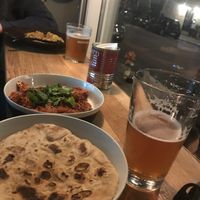 Indian dish and naan bread - wonderful!  at Flavour Bastards in Copenhagen
