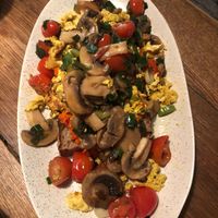 Scrambled tofu toast at Flavour Bastards in Copenhagen