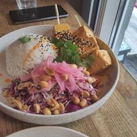 Peanut satay tofu at Flavour Bastards in Copenhagen