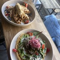 sweet and savory waffles!  at Flavour Bastards in Copenhagen