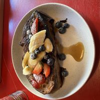 Stuffed French toast, was a bit too far grilled (right side) but utterly delicious once the burnt bits were scrapped off    at Flavour Bastards in Copenhagen