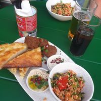 Falafel plate and bulgur salad at Flavour Bastards in Copenhagen