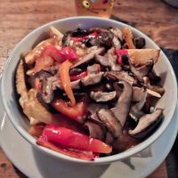 Vegan poutine shitake, it was very good 😜 at The Moose in Paris