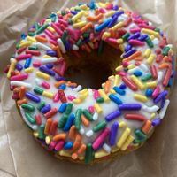 Pride Flag Donut 🍩  at Sleepyhead Coffee in Chattanooga