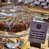 Vegan lemon cake at Rabaçal Nature Spot Café in Estreito Da Calheta