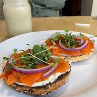 Lox bagel  at Olena Cafe in Honolulu