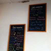 Menu at El Manantial in Uruapan