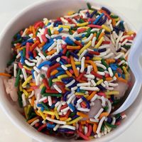 Strawberry Chocolate w/rainbow sprinkles  at Beenie's in Morristown