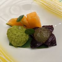 Light desert with incredibly sweet fruit and mochi at Ryokan Ayunosato in Hitoyoshi