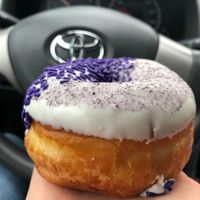 Grape ape. Thicc. Grape sugar on top! at Voodoo Doughnut - Washington Ave in Houston