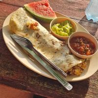 Breakfast burrito at Cool Beans in Flores
