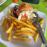 Eggplant burger, don’t recommend  at Cool Beans in Flores