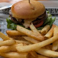 Vegan burger and fries at The Crafty Irishman in Dallas