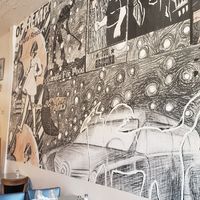 Wall art at Morning Glory Cafe in Flagstaff