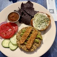 Hemp burger  at Morning Glory Cafe in Flagstaff