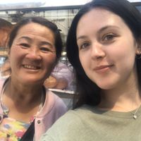 Very friendly lady at Banh Mi Chay Co Hoa in Da Lat