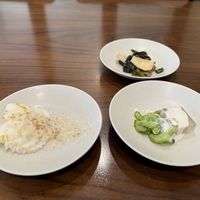 Another course, the white dish is melon  at Balwoo Gongyang - 발우공양 in Seoul