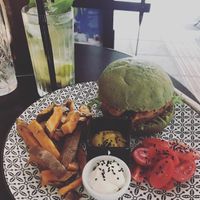 Tofu burger  at Mother Vegan Bistro in Athens