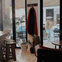 Cosy interior with lots of natural lighting.  #Veganuary at Mother Vegan Bistro in Athens