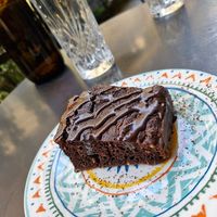 Chocolate cake at Mother Vegan Bistro in Athens
