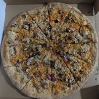 Buffalo chicken pizza at Cruzer Pizza in Los Angeles