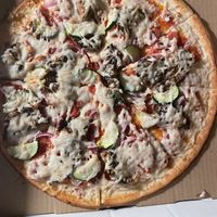 Ratatouille Pizza on gluten free crust.  at Cruzer Pizza in Los Angeles