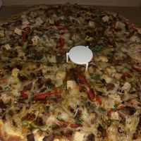 Jamaican pizza  at Cruzer Pizza in Los Angeles