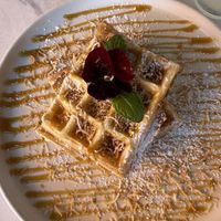  Vegan salted caramel waffles   at Met Her At A Bar in Los Angeles