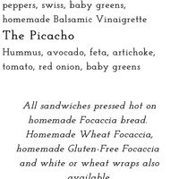 The 2 vegan options on the sandwich menu at The Press in Yuma