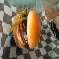 Burger 🍔 I forget which, but it has mushrooms and bell pepper at Blissful Burgers in San Antonio