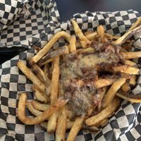 Chili cheese fries - fantastic !  at Blissful Burgers in San Antonio