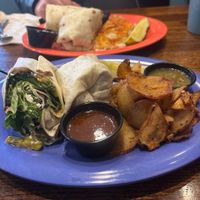 Veggie wrap and home style potatoes  at The Chef Cafe in Manhattan