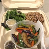Spicy eggplant combo at Vegan Studio in Studio City