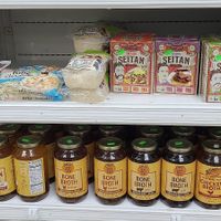 Vegan meats and tofu at Sahara Mart - downtown in Bloomington