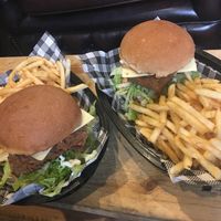 Vegan colonel burger & spicy fried chicken burger  at The Mayfair   in Sandy Bay