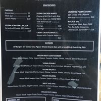 One side of the menu is vegan at The Mayfair   in Sandy Bay