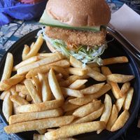Tofu burger  at The Mayfair   in Sandy Bay