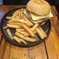 Big burger at The Mayfair   in Sandy Bay