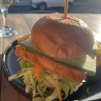 Crispy tofu burger   at The Mayfair   in Sandy Bay