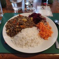 Dish with Lentils at La Bonne Heure in Paris