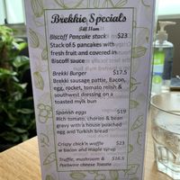 Brekkie Specials at The Green Edge Cafe and Store in Windsor
