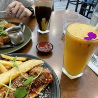 juice and choc banana milkshake (made on request) #Veganuary at The Green Edge Cafe and Store in Windsor